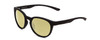 Profile View of Smith Optics Eastbank Core Designer Polarized Reading Sunglasses with Custom Cut Powered Sun Flower Yellow Lenses in Matte Black Unisex Round Full Rim Acetate 52 mm