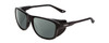 Profile View of Smith Optics Embark Designer Polarized Reading Sunglasses with Custom Cut Powered Smoke Grey Lenses in Gloss&Matte Black Unisex Wrap Full Rim Acetate 58 mm