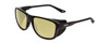 Profile View of Smith Optics Embark Designer Polarized Reading Sunglasses with Custom Cut Powered Sun Flower Yellow Lenses in Gloss&Matte Black Unisex Wrap Full Rim Acetate 58 mm