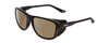 Profile View of Smith Optics Embark Designer Polarized Reading Sunglasses with Custom Cut Powered Amber Brown Lenses in Gloss&Matte Black Unisex Wrap Full Rim Acetate 58 mm