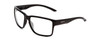 Profile View of Smith Optics Emerge Designer Reading Eye Glasses in Gloss Black Unisex Square Full Rim Acetate 60 mm