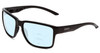 Profile View of Smith Optics Emerge Designer Progressive Lens Blue Light Blocking Eyeglasses in Gloss Black Unisex Square Full Rim Acetate 60 mm with Blue Light Zone functionality illustration laid over the lens