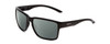 Profile View of Smith Optics Emerge Designer Polarized Reading Sunglasses with Custom Cut Powered Smoke Grey Lenses in Gloss Black Unisex Square Full Rim Acetate 60 mm