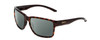 Profile View of Smith Optics Emerge Designer Polarized Sunglasses with Custom Cut Smoke Grey Lenses in Tortoise Havana Gold Unisex Square Full Rim Acetate 60 mm