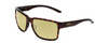 Profile View of Smith Optics Emerge Designer Polarized Reading Sunglasses with Custom Cut Powered Sun Flower Yellow Lenses in Tortoise Havana Gold Unisex Square Full Rim Acetate 60 mm