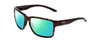 Profile View of Smith Optics Emerge Designer Polarized Reading Sunglasses with Custom Cut Powered Green Mirror Lenses in Tortoise Havana Gold Unisex Square Full Rim Acetate 60 mm