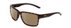 Profile View of Smith Optics Emerge Designer Polarized Reading Sunglasses with Custom Cut Powered Amber Brown Lenses in Tortoise Havana Gold Unisex Square Full Rim Acetate 60 mm