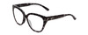 Profile View of Smith Optics Era Designer Blue Light Blocking Eyeglasses in Black Marble Tortoise Ladies Cateye Full Rim Acetate 55 mm