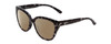 Profile View of Smith Optics Era Designer Polarized Reading Sunglasses with Custom Cut Powered Amber Brown Lenses in Black Marble Tortoise Ladies Cateye Full Rim Acetate 55 mm