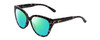 Profile View of Smith Optics Era Designer Polarized Reading Sunglasses with Custom Cut Powered Green Mirror Lenses in Black Marble Tortoise Ladies Cateye Full Rim Acetate 55 mm