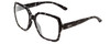 Profile View of Smith Optics Flare Designer Progressive Lens Prescription Rx Eyeglasses in Black Marble Tortoise Ladies Oversized Full Rim Acetate 57 mm