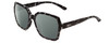 Profile View of Smith Optics Flare Designer Polarized Sunglasses with Custom Cut Smoke Grey Lenses in Black Marble Tortoise Ladies Oversized Full Rim Acetate 57 mm