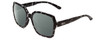 Profile View of Smith Optics Flare Designer Polarized Reading Sunglasses with Custom Cut Powered Smoke Grey Lenses in Black Marble Tortoise Ladies Oversized Full Rim Acetate 57 mm