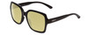 Profile View of Smith Optics Flare Designer Polarized Reading Sunglasses with Custom Cut Powered Sun Flower Yellow Lenses in Gloss Black Ladies Oversized Full Rim Acetate 57 mm