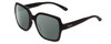 Profile View of Smith Optics Flare Designer Polarized Sunglasses with Custom Cut Smoke Grey Lenses in Matte Black Ladies Oversized Full Rim Acetate 57 mm