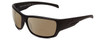 Profile View of Smith Optics Frontman Elite Designer Polarized Reading Sunglasses with Custom Cut Powered Amber Brown Lenses in Gloss Black Unisex Wrap Full Rim Acetate 61 mm