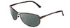 Profile View of Smith Optics Gray Man Elite Designer Polarized Sunglasses with Custom Cut Smoke Grey Lenses in Matte Gun Metal Silver Unisex Oval Full Rim Metal 63 mm