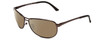 Profile View of Smith Optics Gray Man Elite Designer Polarized Sunglasses with Custom Cut Amber Brown Lenses in Matte Gun Metal Silver Unisex Oval Full Rim Metal 63 mm