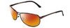 Profile View of Smith Optics Gray Man Elite Designer Polarized Sunglasses with Custom Cut Red Mirror Lenses in Matte Gun Metal Silver Unisex Oval Full Rim Metal 63 mm