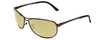 Profile View of Smith Optics Gray Man Elite Designer Polarized Reading Sunglasses with Custom Cut Powered Sun Flower Yellow Lenses in Matte Gun Metal Silver Unisex Oval Full Rim Metal 63 mm