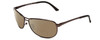 Profile View of Smith Optics Gray Man Elite Designer Polarized Reading Sunglasses with Custom Cut Powered Amber Brown Lenses in Matte Gun Metal Silver Unisex Oval Full Rim Metal 63 mm