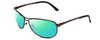 Profile View of Smith Optics Gray Man Elite Designer Polarized Reading Sunglasses with Custom Cut Powered Green Mirror Lenses in Matte Gun Metal Silver Unisex Oval Full Rim Metal 63 mm