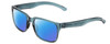 Profile View of Smith Optics Headliner Designer Polarized Sunglasses with Custom Cut Blue Mirror Lenses in Crystal Stone Blue Green Unisex Square Full Rim Acetate 55 mm