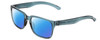 Profile View of Smith Optics Headliner Designer Polarized Reading Sunglasses with Custom Cut Powered Blue Mirror Lenses in Crystal Stone Blue Green Unisex Square Full Rim Acetate 55 mm