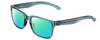 Profile View of Smith Optics Headliner Designer Polarized Reading Sunglasses with Custom Cut Powered Green Mirror Lenses in Crystal Stone Blue Green Unisex Square Full Rim Acetate 55 mm
