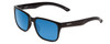 Profile View of Smith Headliner Unisex Sunglasses in Black/ChromaPop Polarized Blue Mirror 55 mm