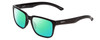Profile View of Smith Optics Headliner Designer Polarized Reading Sunglasses with Custom Cut Powered Green Mirror Lenses in Gloss Black Unisex Square Full Rim Acetate 55 mm