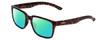 Profile View of Smith Optics Headliner Designer Polarized Reading Sunglasses with Custom Cut Powered Green Mirror Lenses in Tortoise Havana Gold Unisex Square Full Rim Acetate 55 mm