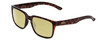 Profile View of Smith Optics Headliner Designer Polarized Reading Sunglasses with Custom Cut Powered Sun Flower Yellow Lenses in Tortoise Havana Gold Unisex Square Full Rim Acetate 55 mm