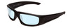 Profile View of Smith Optics Hudson Elite Designer Blue Light Blocking Eyeglasses in Gloss Black Unisex Rectangle Full Rim Acetate 59 mm