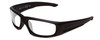 Profile View of Smith Optics Hudson Elite Designer Blue Light Blocking Eyeglasses in Gloss Black Unisex Rectangle Full Rim Acetate 59 mm