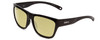 Profile View of Smith Optics Joya Designer Polarized Reading Sunglasses with Custom Cut Powered Sun Flower Yellow Lenses in Gloss Black Ladies Square Full Rim Acetate 56 mm