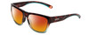 Profile View of Smith Optics Joya Designer Polarized Sunglasses with Custom Cut Red Mirror Lenses in Tortoise Havana Brown Gold Crystal Opal Fade Ladies Square Full Rim Acetate 56 mm