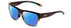 Profile View of Smith Optics Joya Designer Polarized Sunglasses with Custom Cut Blue Mirror Lenses in Tortoise Havana Brown Gold Crystal Opal Fade Ladies Square Full Rim Acetate 56 mm