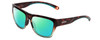 Profile View of Smith Optics Joya Designer Polarized Reading Sunglasses with Custom Cut Powered Green Mirror Lenses in Tortoise Havana Brown Gold Crystal Opal Fade Ladies Square Full Rim Acetate 56 mm