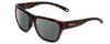 Profile View of Smith Optics Joya Designer Polarized Sunglasses with Custom Cut Smoke Grey Lenses in Tortoise Havana Gold Ladies Square Full Rim Acetate 56 mm
