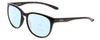 Profile View of Smith Optics Lake Shasta Designer Progressive Lens Blue Light Blocking Eyeglasses in Gloss Black Unisex Cateye Full Rim Acetate 56 mm with Progressive Blue Light Lens Functionality illustration laid on top of the lens