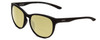 Profile View of Smith Optics Lake Shasta Designer Polarized Reading Sunglasses with Custom Cut Powered Sun Flower Yellow Lenses in Matte Black Unisex Cateye Full Rim Acetate 56 mm