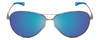 Front View of Smith Langley Unisex Aviator Sunglass Ruthenium Silver/Polarize Blue Mirror 60mm