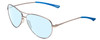 Profile View of Smith Optics Langley Designer Blue Light Blocking Eyeglasses in Matte Ruthenium Silver Unisex Aviator Full Rim Metal 60 mm
