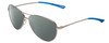 Profile View of Smith Optics Langley Designer Polarized Sunglasses with Custom Cut Smoke Grey Lenses in Matte Ruthenium Silver Unisex Aviator Full Rim Metal 60 mm