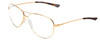 Profile View of Smith Optics Langley Designer Reading Eye Glasses in Rose Gold Unisex Aviator Full Rim Metal 60 mm