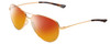 Profile View of Smith Optics Langley Designer Polarized Sunglasses with Custom Cut Red Mirror Lenses in Rose Gold Unisex Aviator Full Rim Metal 60 mm