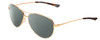 Profile View of Smith Optics Langley Designer Polarized Reading Sunglasses with Custom Cut Powered Smoke Grey Lenses in Rose Gold Unisex Aviator Full Rim Metal 60 mm