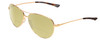 Profile View of Smith Optics Langley Designer Polarized Reading Sunglasses with Custom Cut Powered Sun Flower Yellow Lenses in Rose Gold Unisex Aviator Full Rim Metal 60 mm