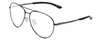 Profile View of Smith Optics Layback Designer Reading Eye Glasses in Gun Metal Silver Black Unisex Aviator Full Rim Metal 60 mm
